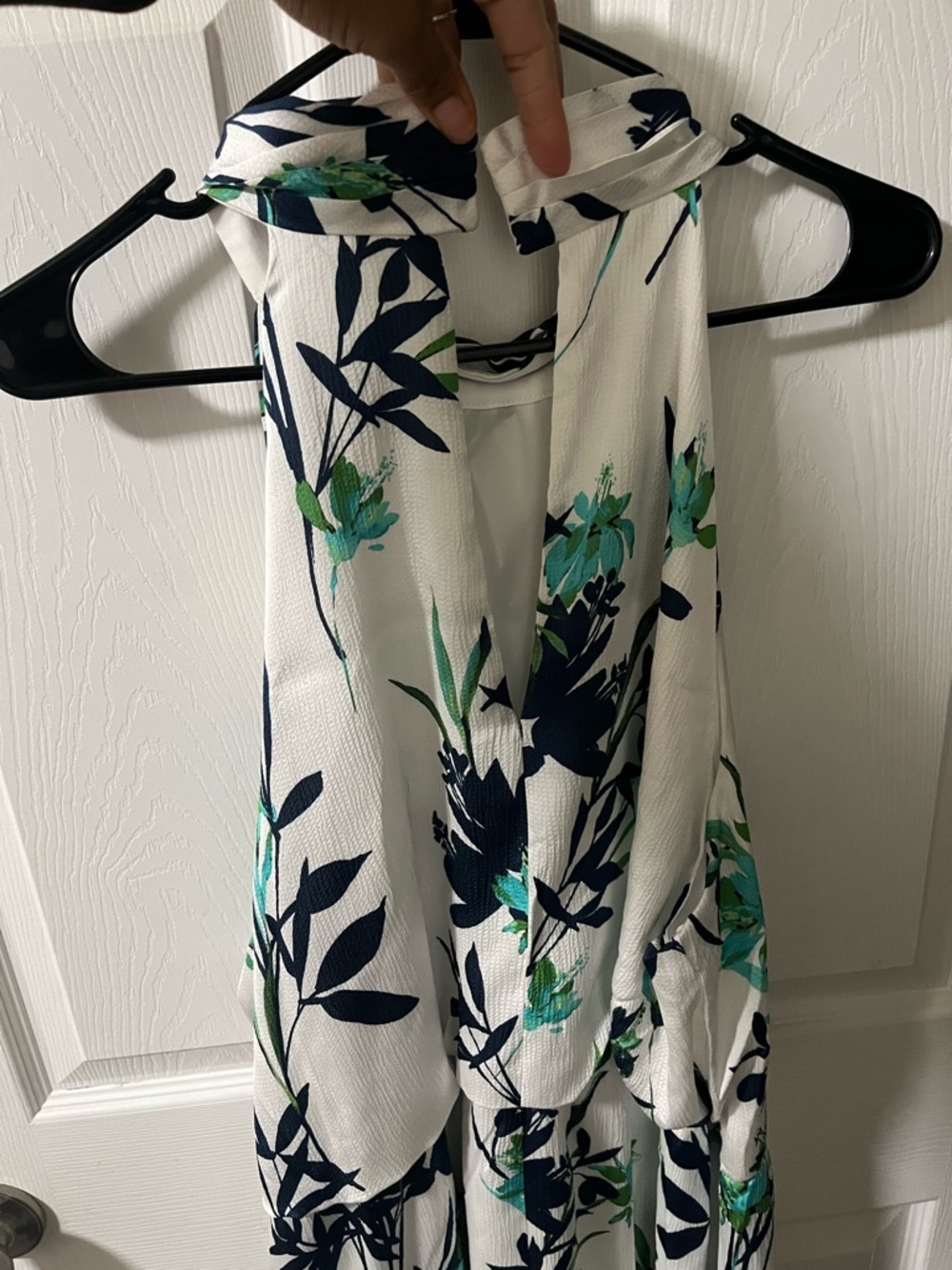 Adrianna Papell NWT Halter Floral Midi Dress 18W Ivory Blue Green - Picture 4 of 9